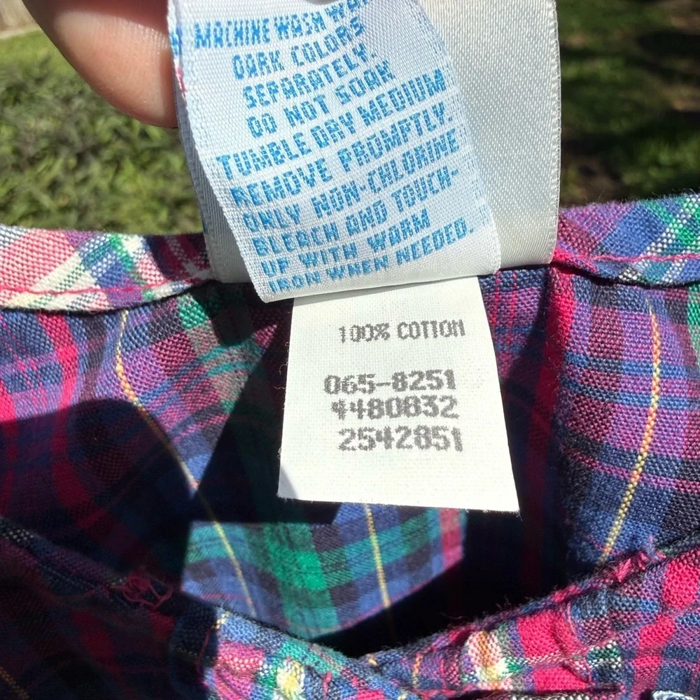 Vintage Baby B’Gosh Plaid Bubble Romper 6–9M USA Made Kitty Patch Pink Tartan